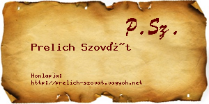 Prelich Szovát névjegykártya